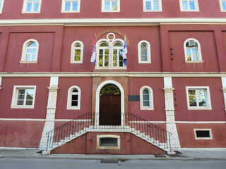 facade of old building Tankerska plovidba located in Zadar, Croatia