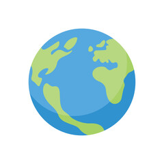 Flat Earth planet icon. Flat vector illustration