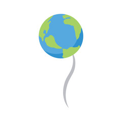 Earth Balloon. Conceptual illustration with flat design