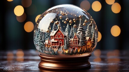 Fototapeta premium christmas snowglobe, winter theme, christmas background and wallpaper