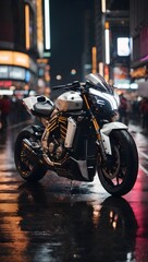 motorcycle at night Generated by AI