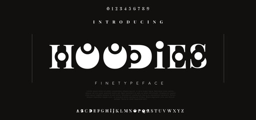 Fototapeta na wymiar Hoodies Abstract minimal modern alphabet fonts. Typography technology vector illustration
