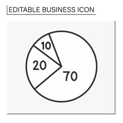  Calculations line icon. Accounting. Business plan. Financial account graph. Business concept. Isolated vector illustration. Editable stroke