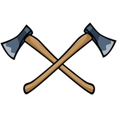 Crossed Axes Vector Illustration