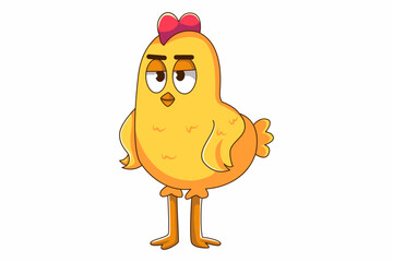 Cute Chick Character Design Illustration