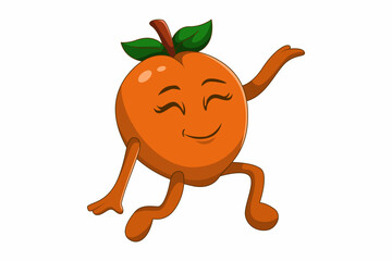 Cute Apricot Character Design Illustration
