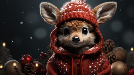 christmas deer, Rudolph, winter theme, christmas background and wallpaper