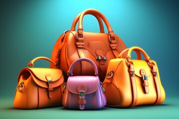 illustration of a beautiful woman's bag