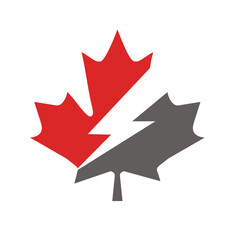 Maple leaf with electric symbol 