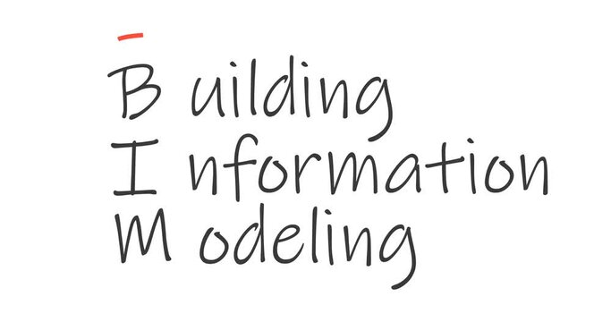 BIM - building information modeling. The concept of business. Industry construction, from start to finish. Acronym text concept background.