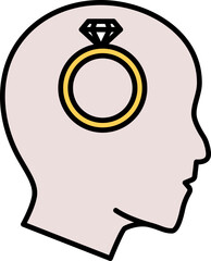 Marriage in human head icon
