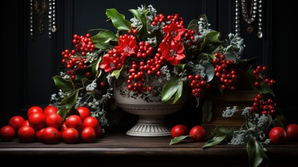 christmas decoration with berries