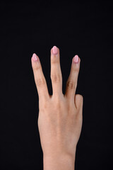 three finger  isolated on black