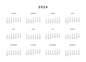 Grid calendar template minimal mon