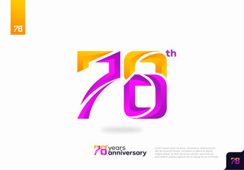 Modern number 78th years anniversary logotype on white background