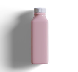 Smoothie Juice pink in Plastic Bottle Illustration 3D Render