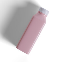 Smoothie Juice pink in Plastic Bottle Illustration 3D Render