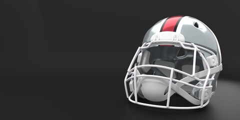 American football helmet with Atlanta Falcons team colors. Template for presentation or infographics. 3D render