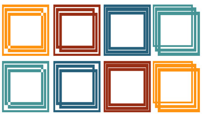 vintage multi color frame vector design for infographic or graphical use, Photo Frames set in graphic style Collection of multi colored picture frame isolated on white background