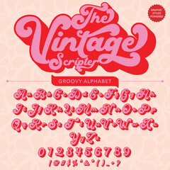 Abstract the vintage Scripter Retro Font template