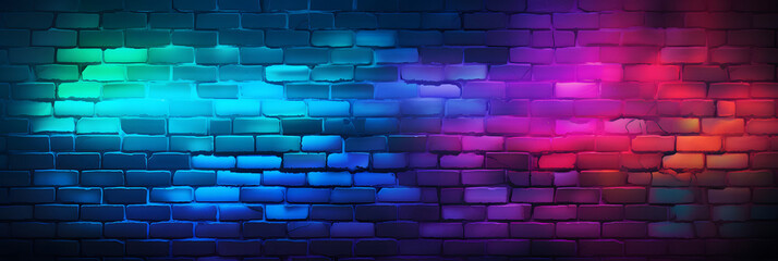 Neon bricks background.