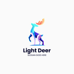 Vector Logo Illustration Deer Gradient Colorful Style