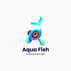 Vector Logo Illustration Fish Gradient Colorful Style