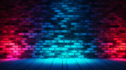 Obraz premium Neon bricks background.