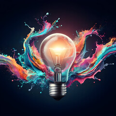 wallpaper of light bulb with colorsplash 