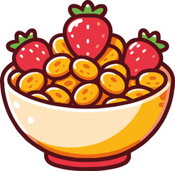 vector strawberry cereal svg icon illustration