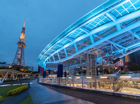 Scenery of downtown of Nagoya City at dusk