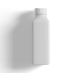 Plastic bottle white color and solid texture rendering 3D Illustration