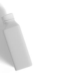 Plastic bottle white color and solid texture rendering 3D Illustration
