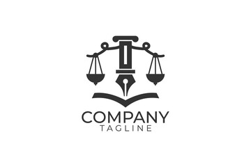 Law logo design and vector template