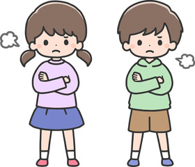 怒っている子どもたち