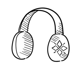 Hand Drawn Winter Clothes Earmuffs