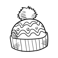 Hand Drawn Winter Clothes Beanie
