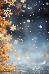 Winter Wonderland, Magical Christmas Background with Glittering Snowflakes and Room for Creativity