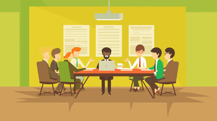 Concept vector illustration of business meeting.