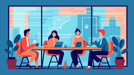 Concept vector illustration of business meeting.
