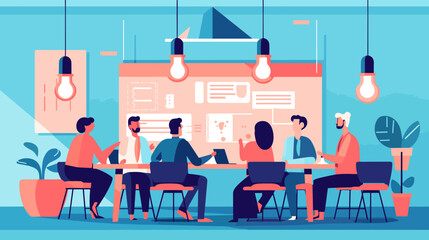 Concept vector illustration of business meeting.