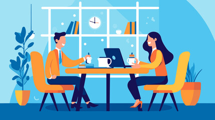 Concept vector illustration of business meeting.
