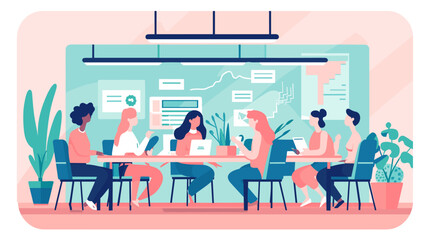 Concept vector illustration of business meeting.