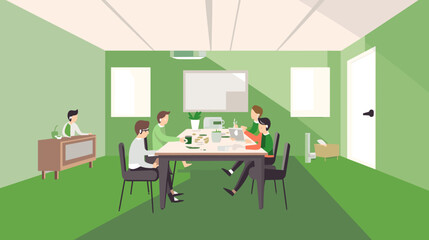 Concept vector illustration of business meeting.