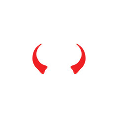 Devil horns icon. Simple style Halloween holiday poster background symbol. Devil horns brand logo design element. Devil horns t-shirt printing. Vector for sticker.