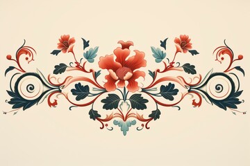 Decorative border design inspired by Asian traditions. Generative AI