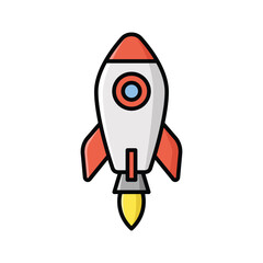 rocket icon vector design template simple and clean