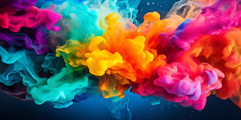 Colorful Acrylic Paint Splash in Extreme Detail