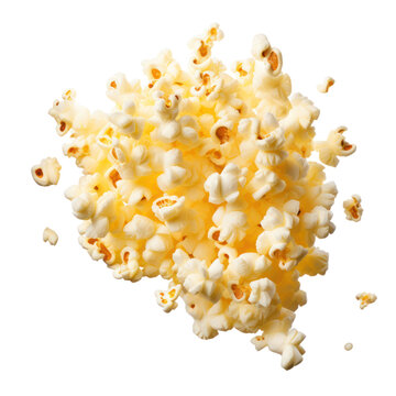 Popcorn Isolated On White Transparent Background, PNG