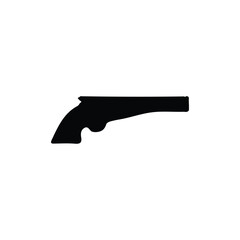 Flint lock pistol icon. Simple style renaissance period poster background symbol. Flint lock pistol brand logo design element. Flint lock pistol t-shirt printing. Vector for sticker.